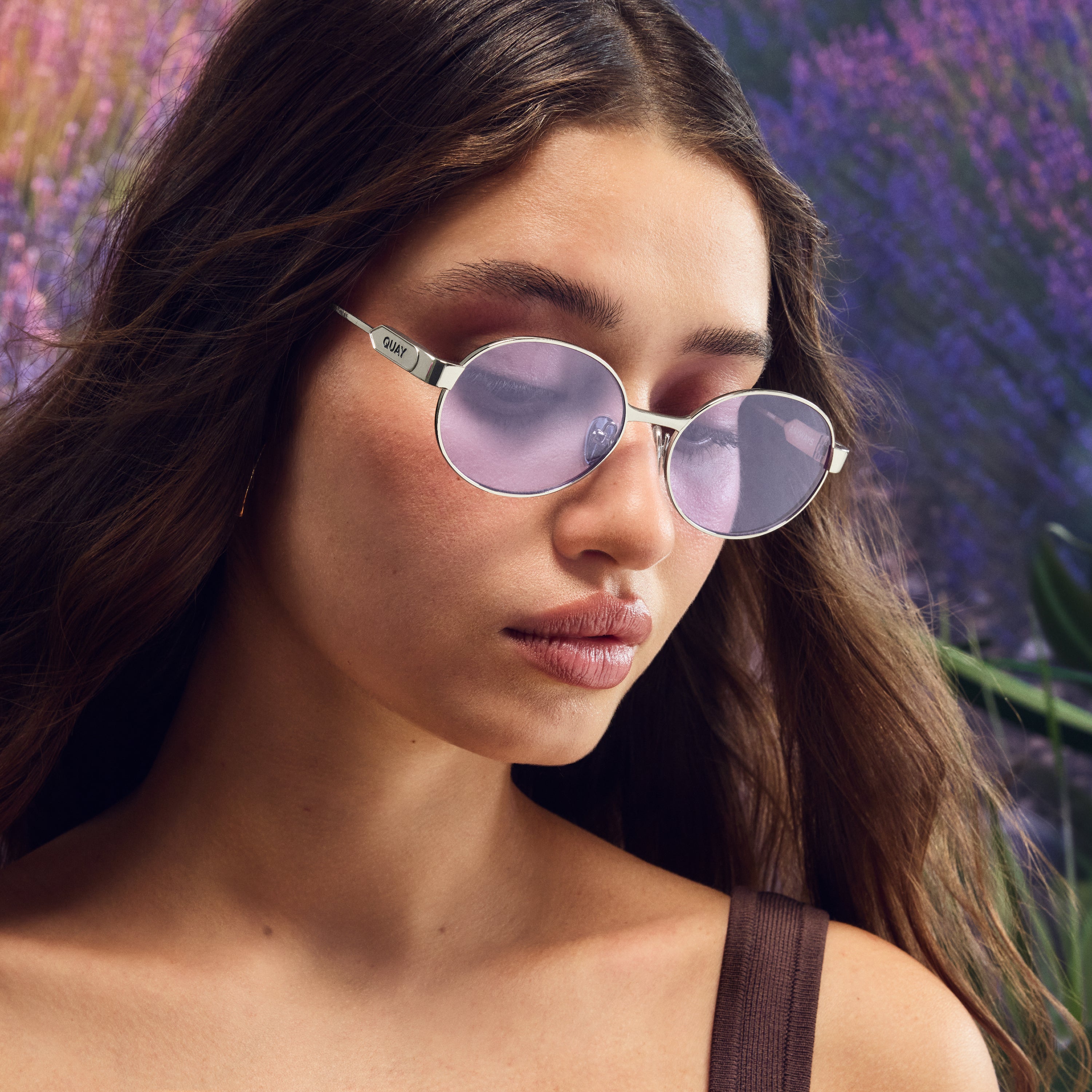 Womens Quay Australia Private Eyes Purple Lavender Metal Frame Sunglasses Mirror Amazon.com: QUAY - Women main image 2