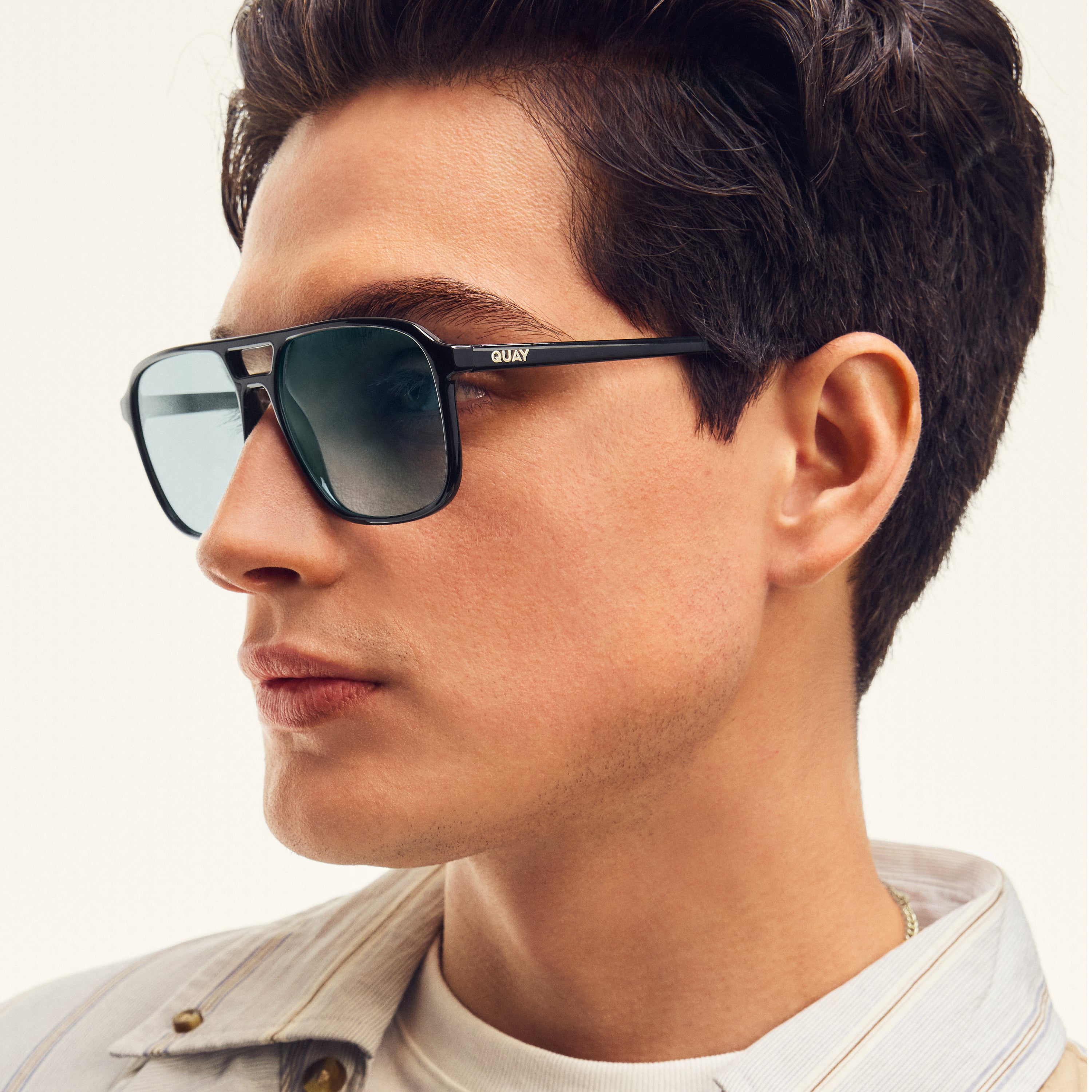 ON THE FLY Square Aviator Sunglasses with Plastic Frame – QUAY