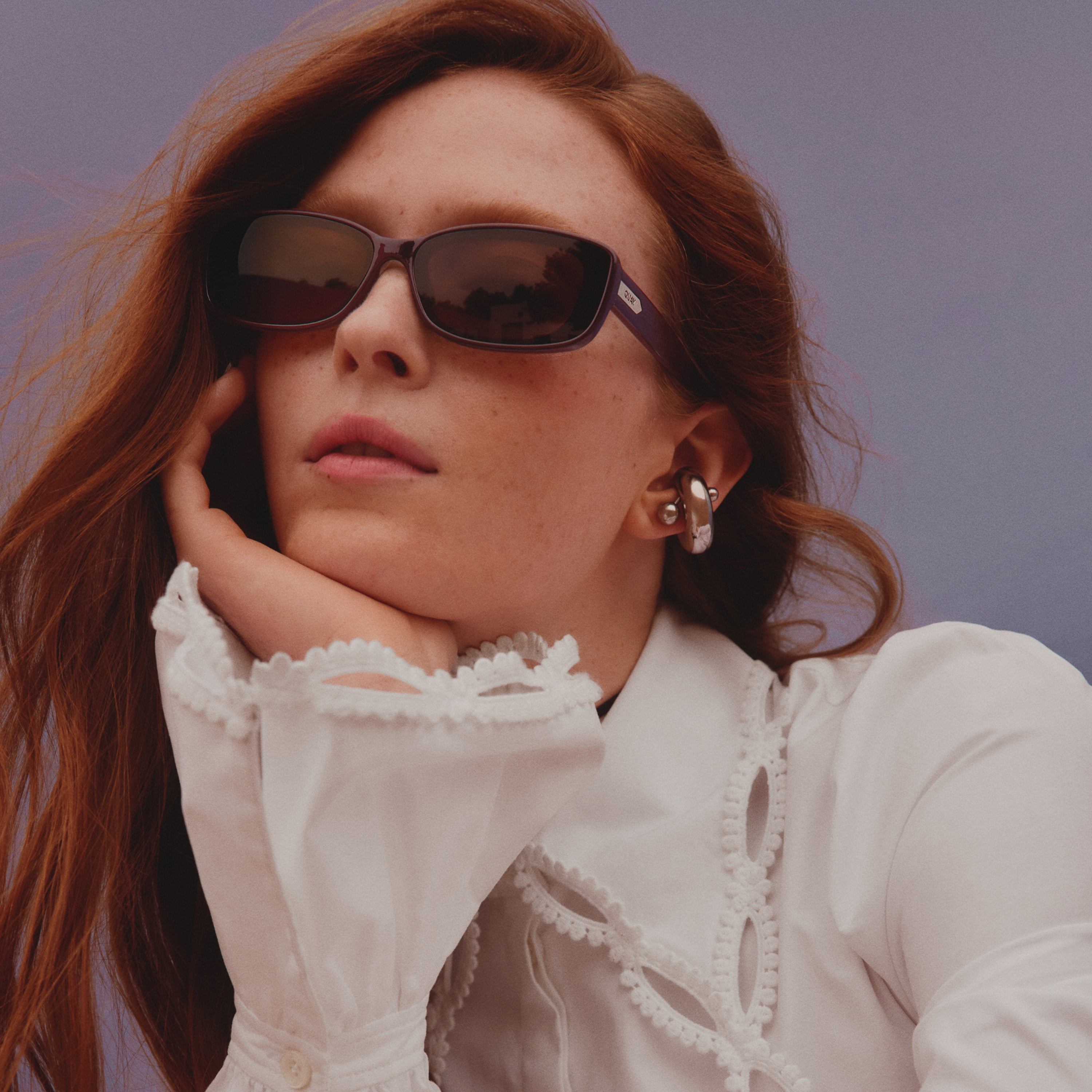 VIBE CHECK Narrow Rectangular Sunglasses | Polarized