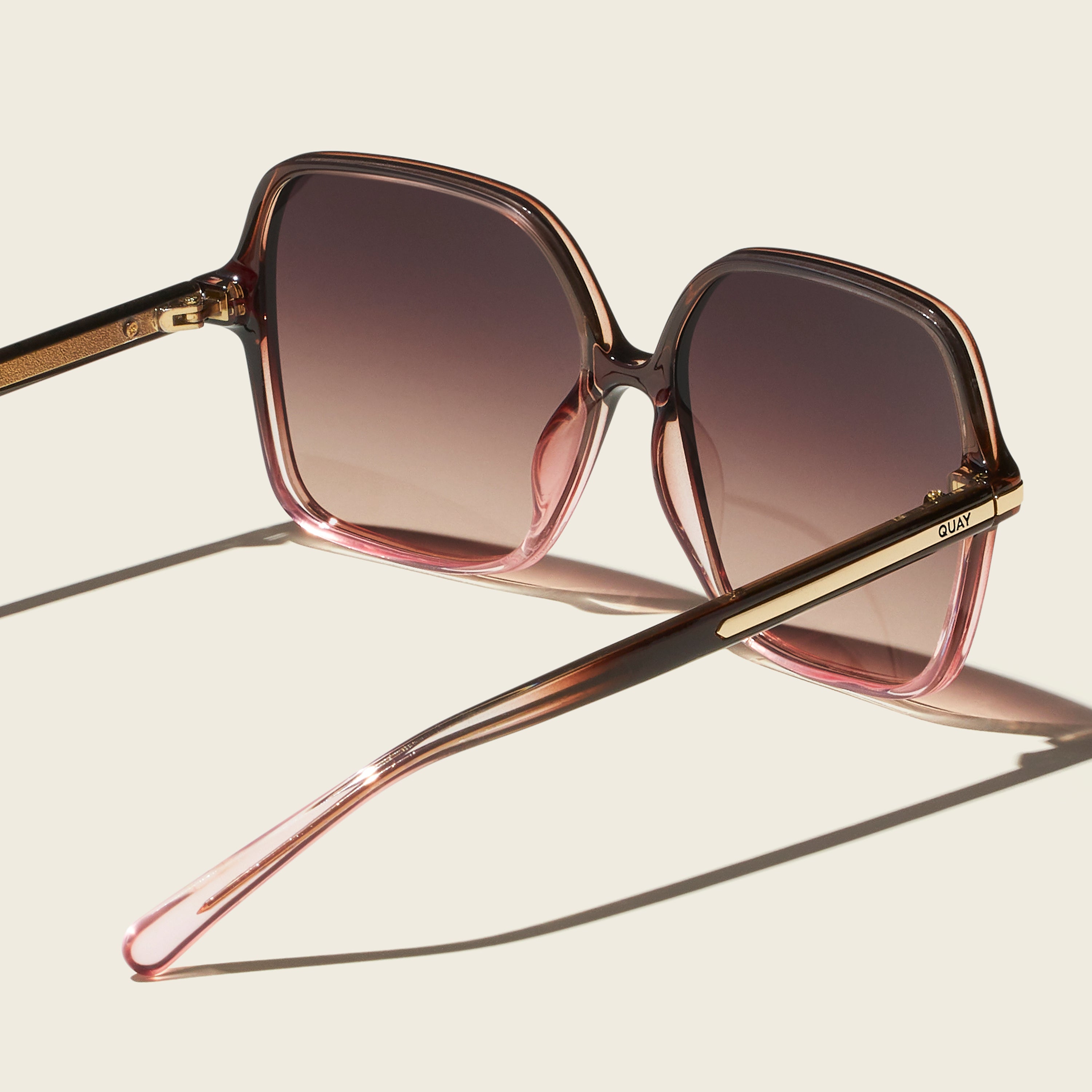 quay australia press tour black oversized square retro glam sunglasses eyewear UNIFORM Oversized Square Sunglasses – Quay Australia main image 3