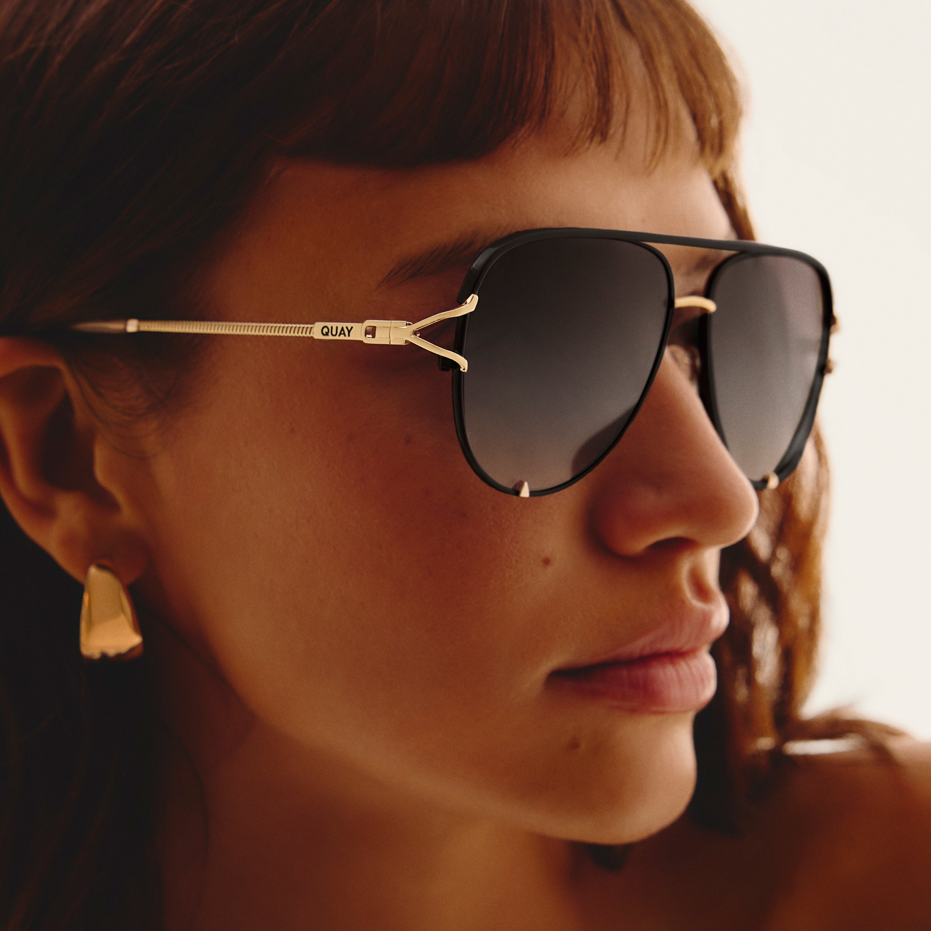 HIGH KEY TWIST Metal Aviator Sunglasses – QUAY