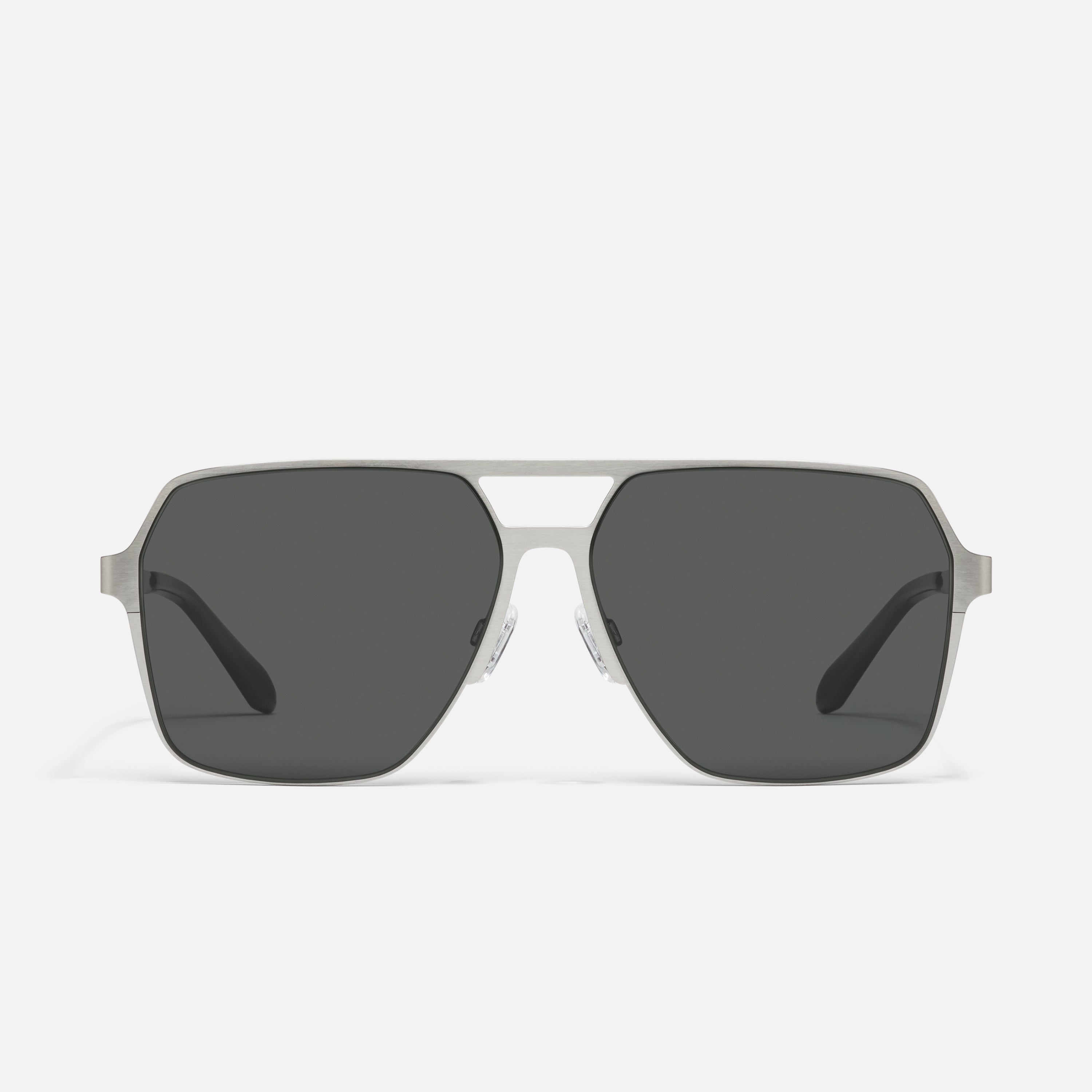 Quay Backstage Pass 60mm brushed silver metal‎ Aviator Sunglasses new Quay BackStage Pass Matte Black Polarized | Bird & Co main image 3
