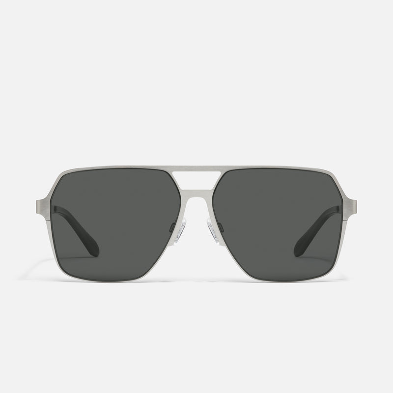 BRUSHED SILVER/SMOKE POLARIZED
