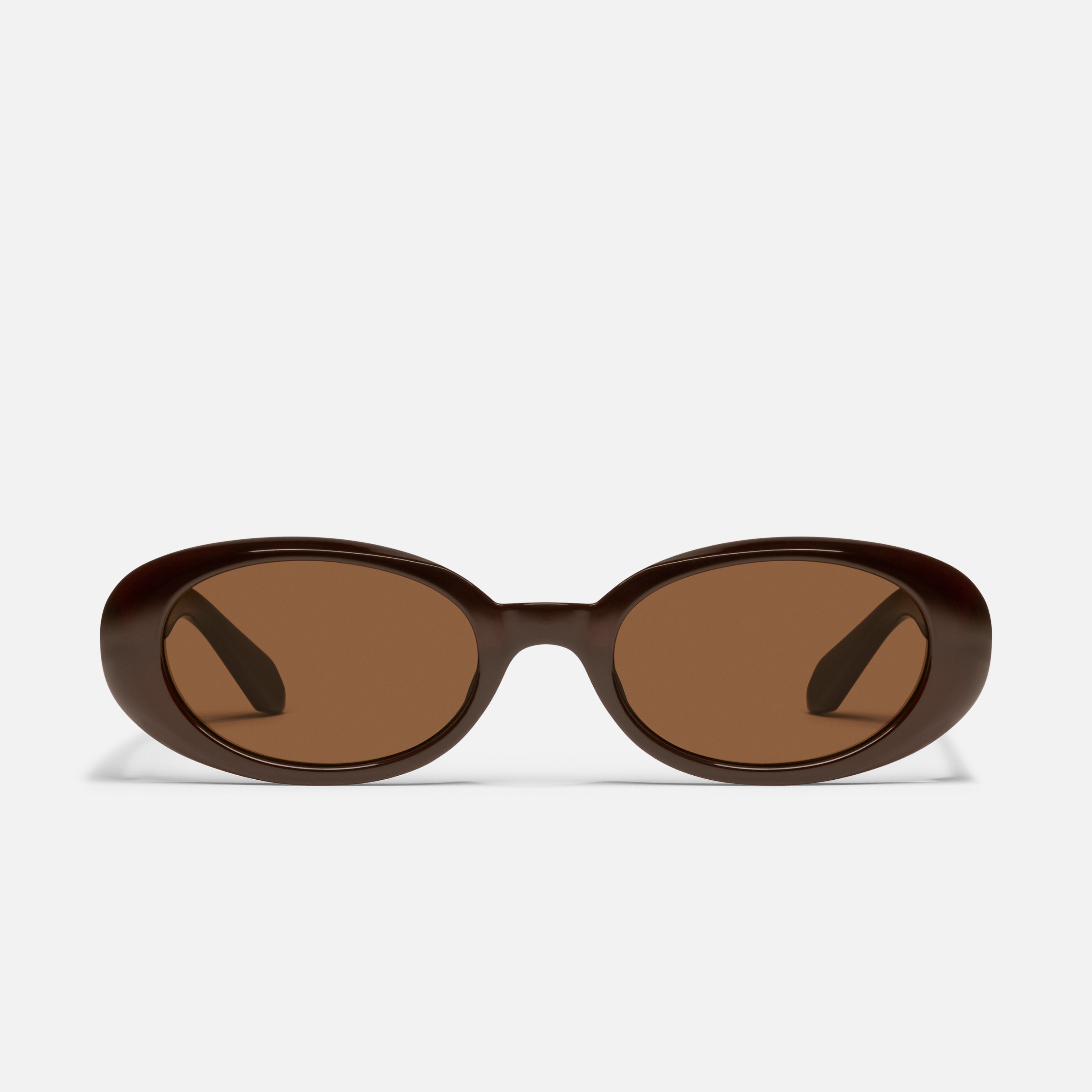 QUAYラウンドサングラスブラウン Quay_FeltCute_ChocolateBrown_F