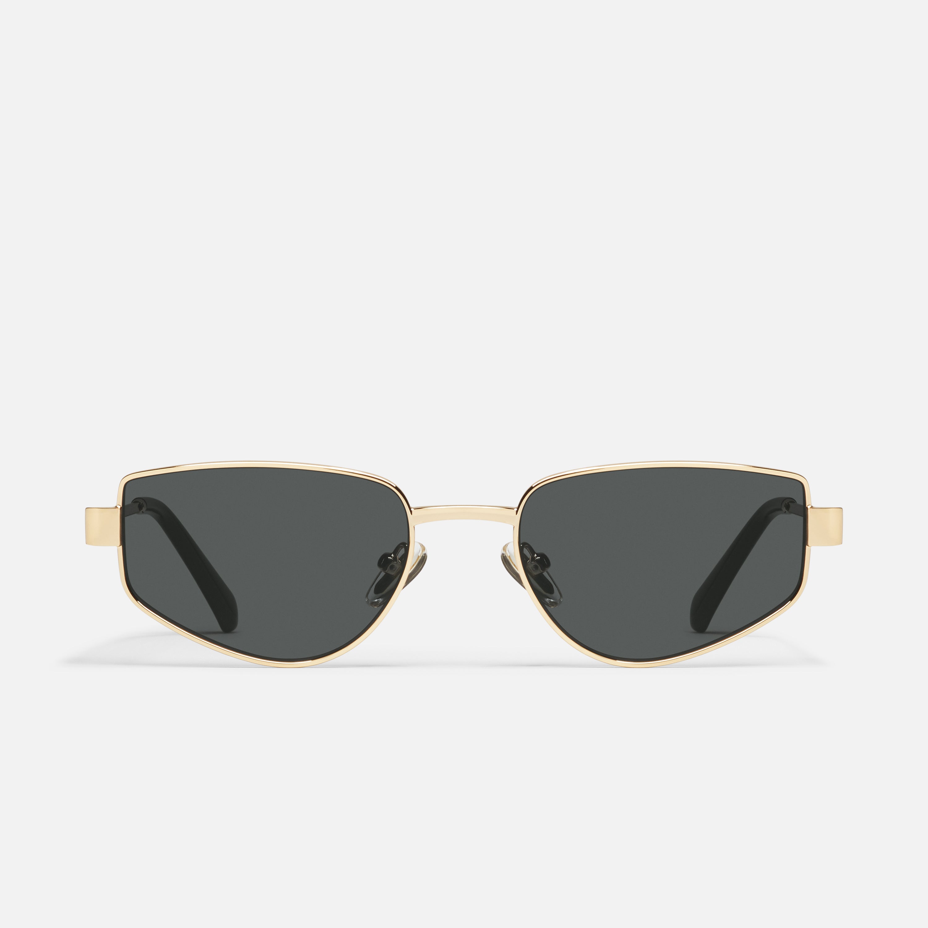 Quay Black Sunglasses With Gold Accent IN PURSUIT Metal Frame Cat Eye Sunglasses – QUAY main image 3