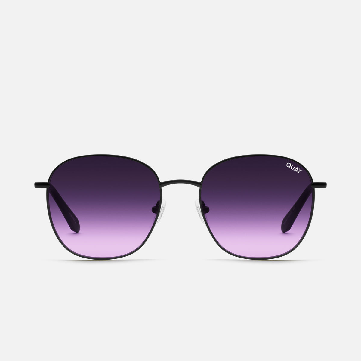 Quay Australia Black Round Sunglasses with a hint of Purple Lenses Quay Black Purple Sunglasses for Women for sale | eBay main image 2