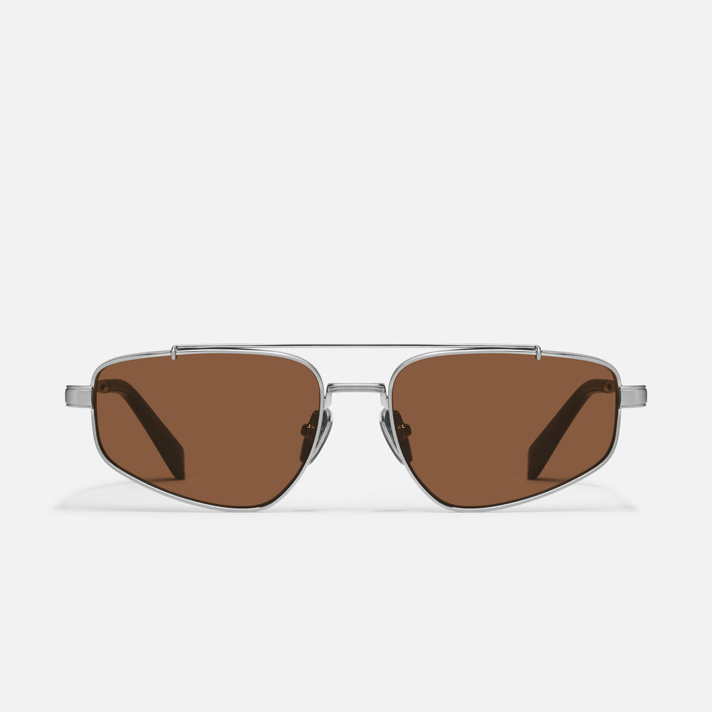 BRUSHED SILVER/BROWN