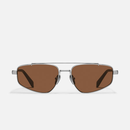 BRUSHED SILVER/BROWN
