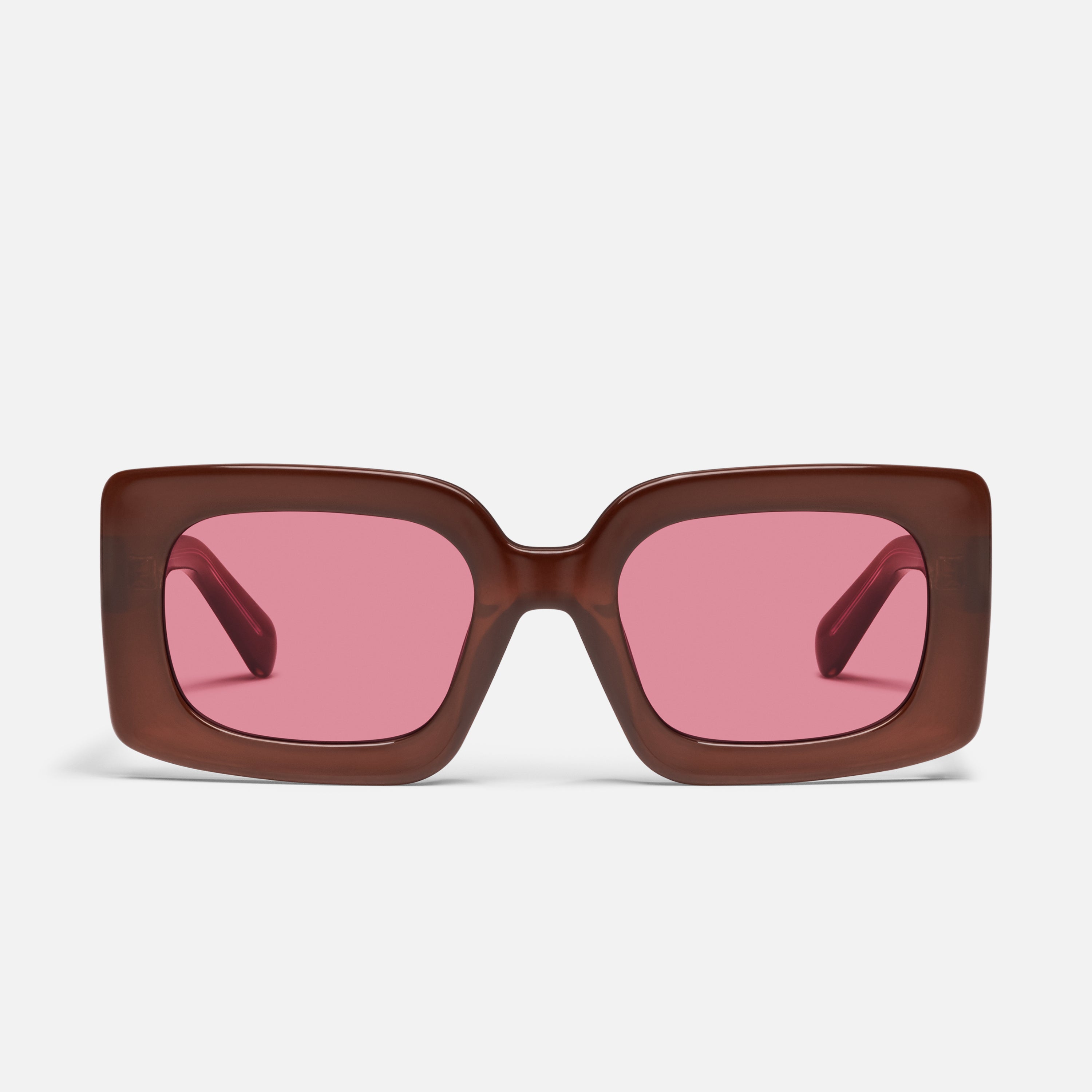 Quay Australia Bright Pink Rectangular Sunglasses Quay Australia Hindsight Oversized Shield Sunglasses Black  main image 2